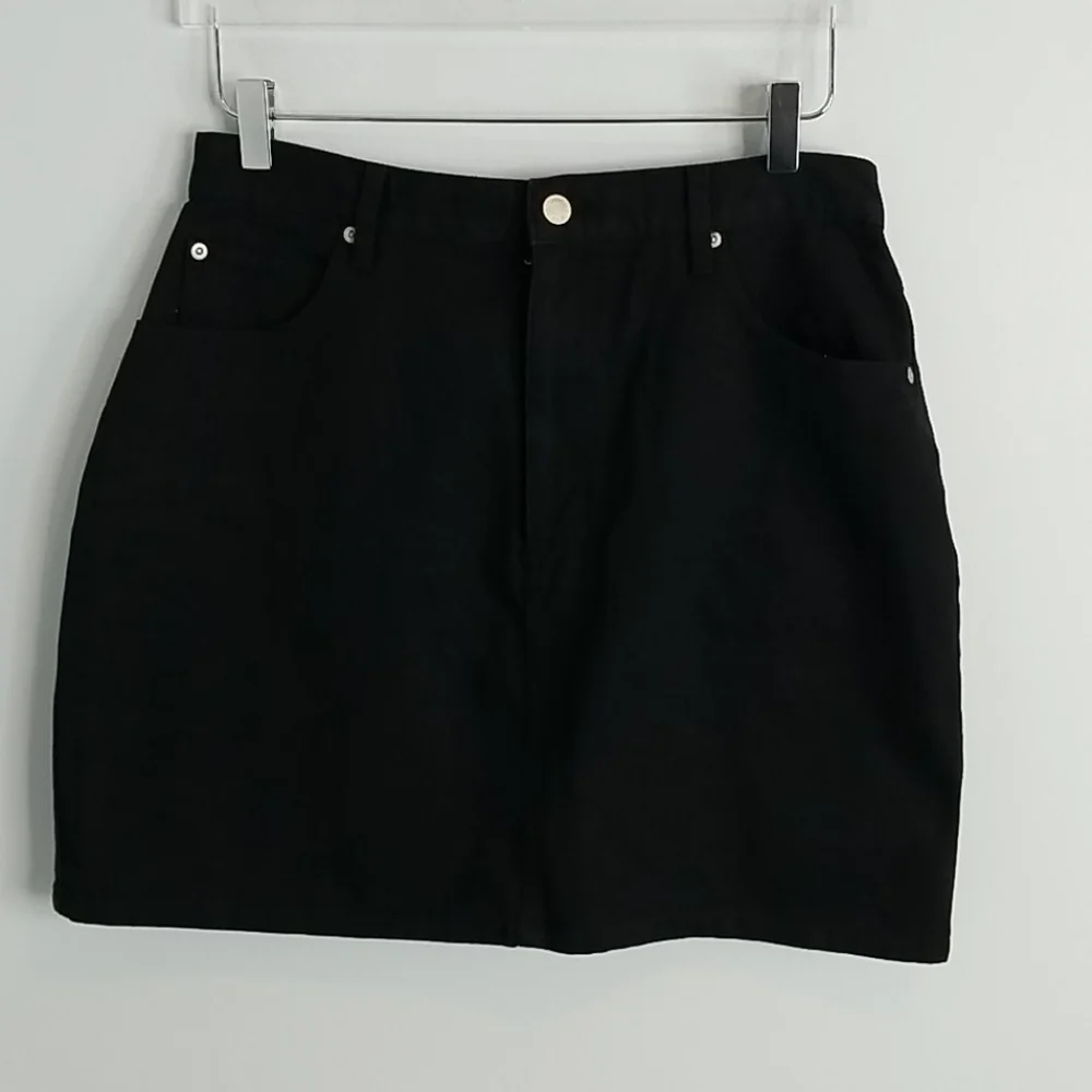 All cotton Black Denim Skirt size 12 Medium